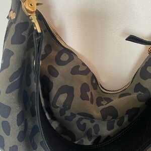Clare V Olive Green Leopard Moyen Messenger